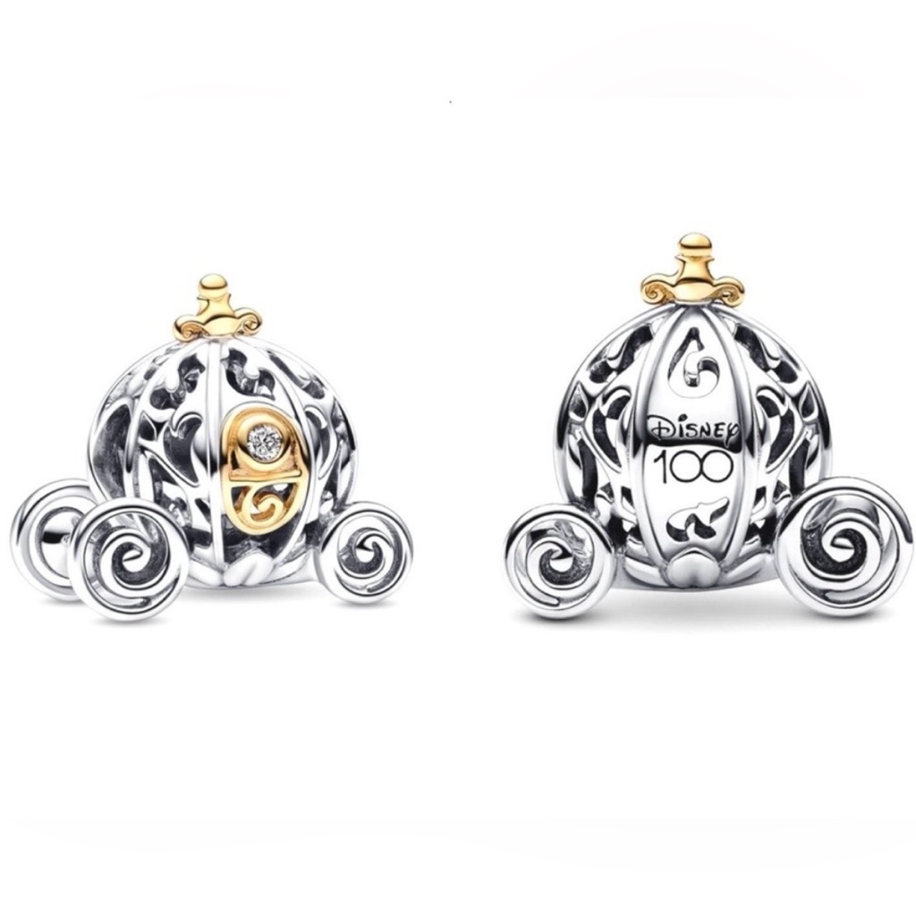 Pandora Disney 100 Anniversary Cinderella Enchanted Carriage Charm New W/ Pouch.